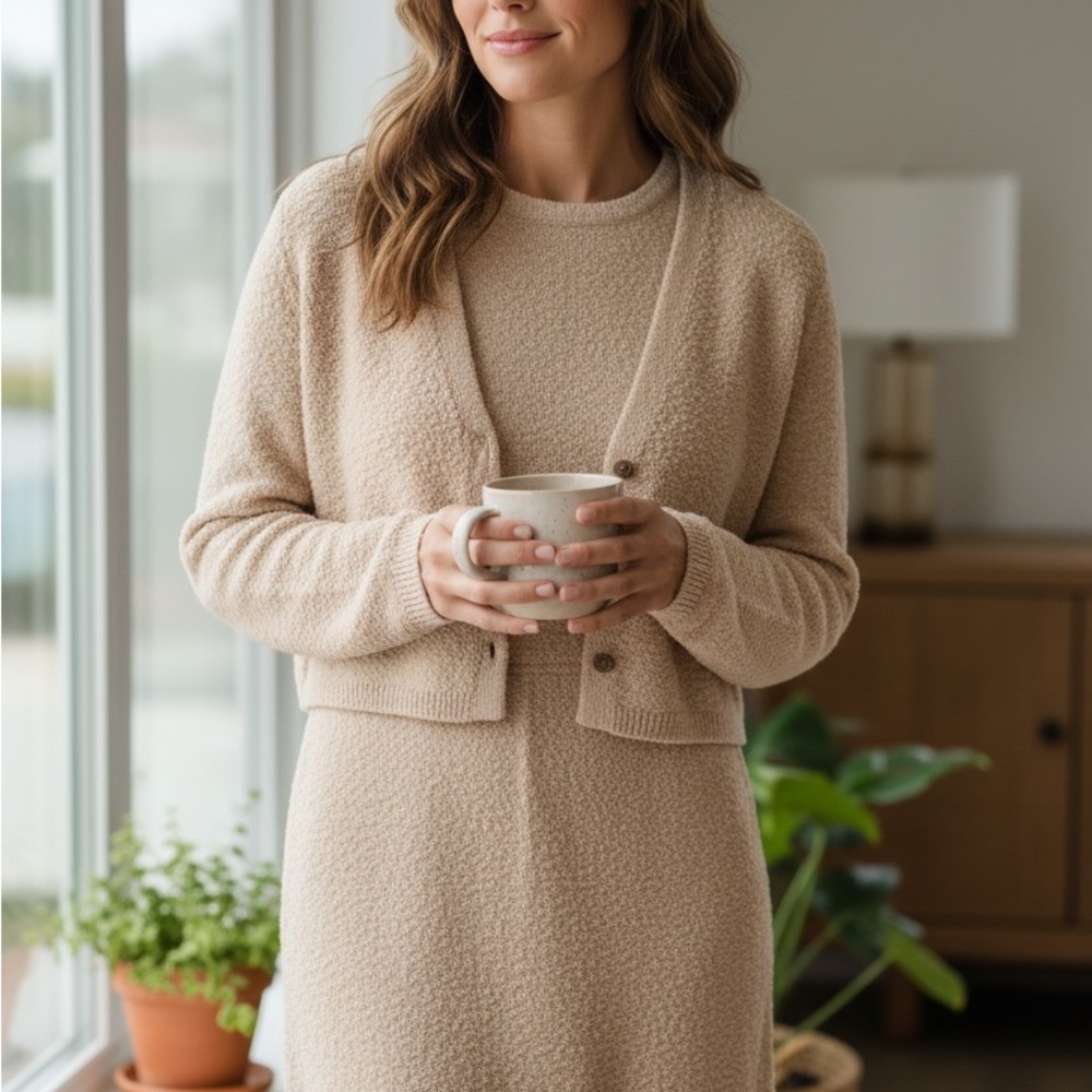 FREE PEOPLE SADIE MINI  DRESS AND SWEATER SMALL - Picture 2 of 7